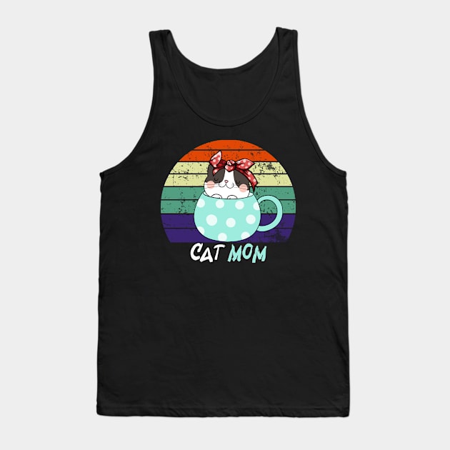 Funny Cat Mom Tank Top by sevalyilmazardal